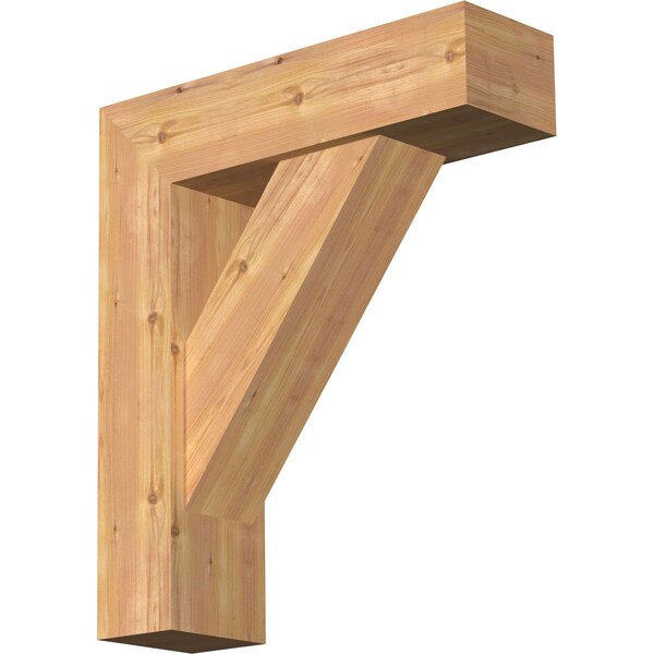 Ekena Millwork Traditional Craftsman Smooth Bracket w/ Offset Brace, Western Red Cedar, 7 1/2"W x 26"D x 30"H BKT0806X26X30TRA04SWR - main